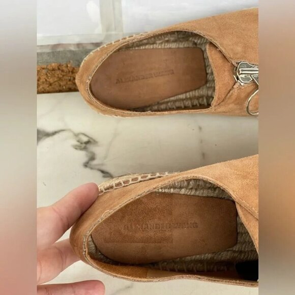 Alexander Wang Tan Devon Suede Espadrille Flats 37 - Picture 8 of 14